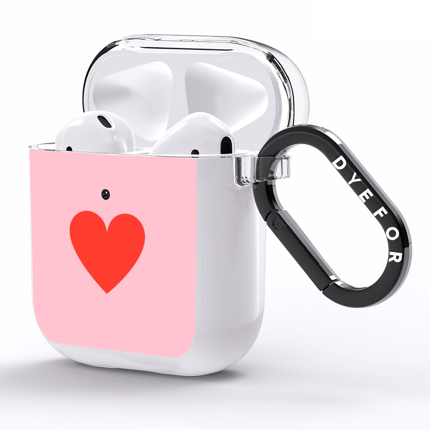 Red Heart AirPods Clear Case Side Image