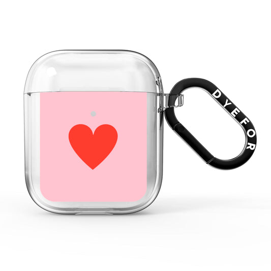 Red Heart AirPods Clear Case