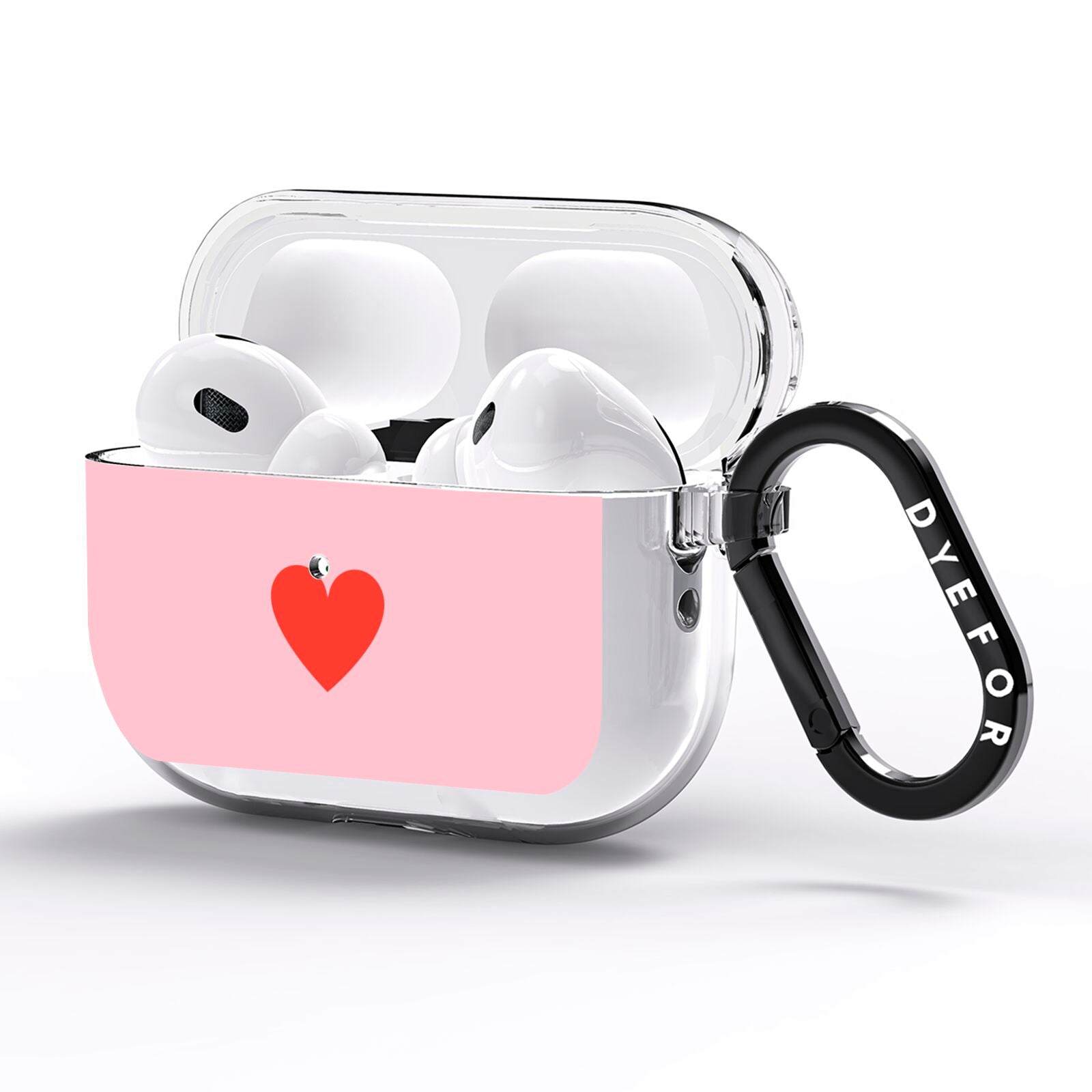 Red Heart AirPods Pro Clear Case Side Image