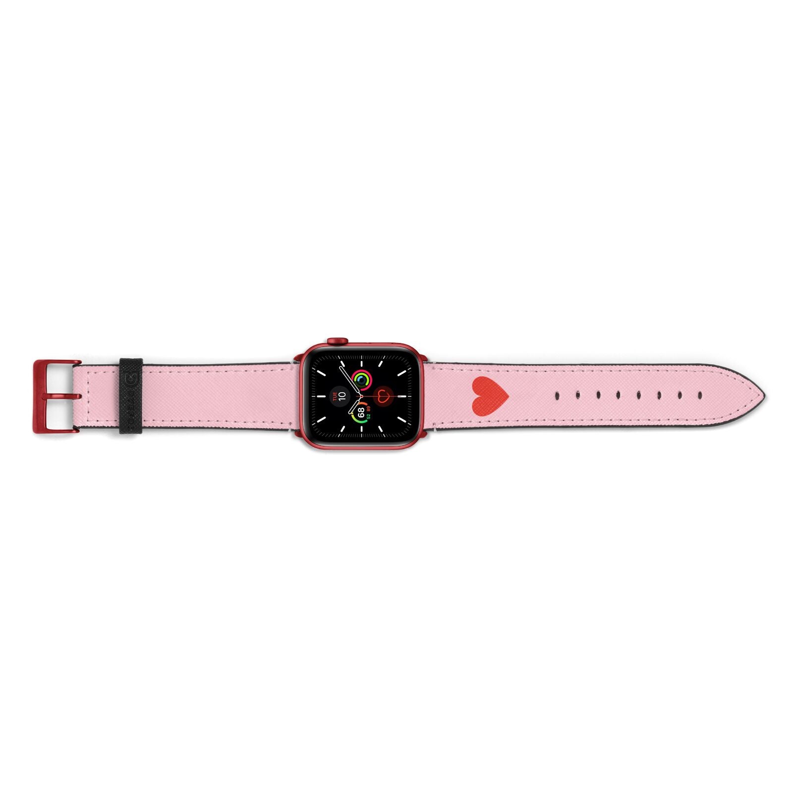 Red Heart Apple Watch Strap Landscape Image Red Hardware