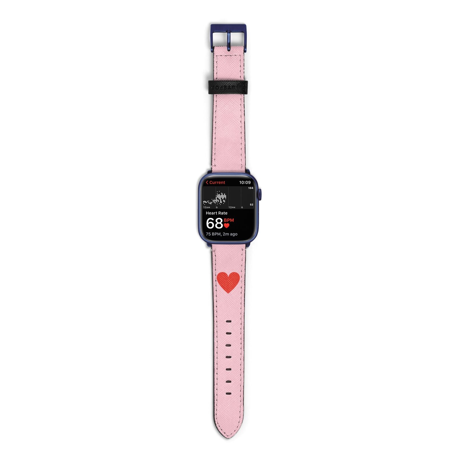 Red Heart Apple Watch Strap Size 38mm with Blue Hardware