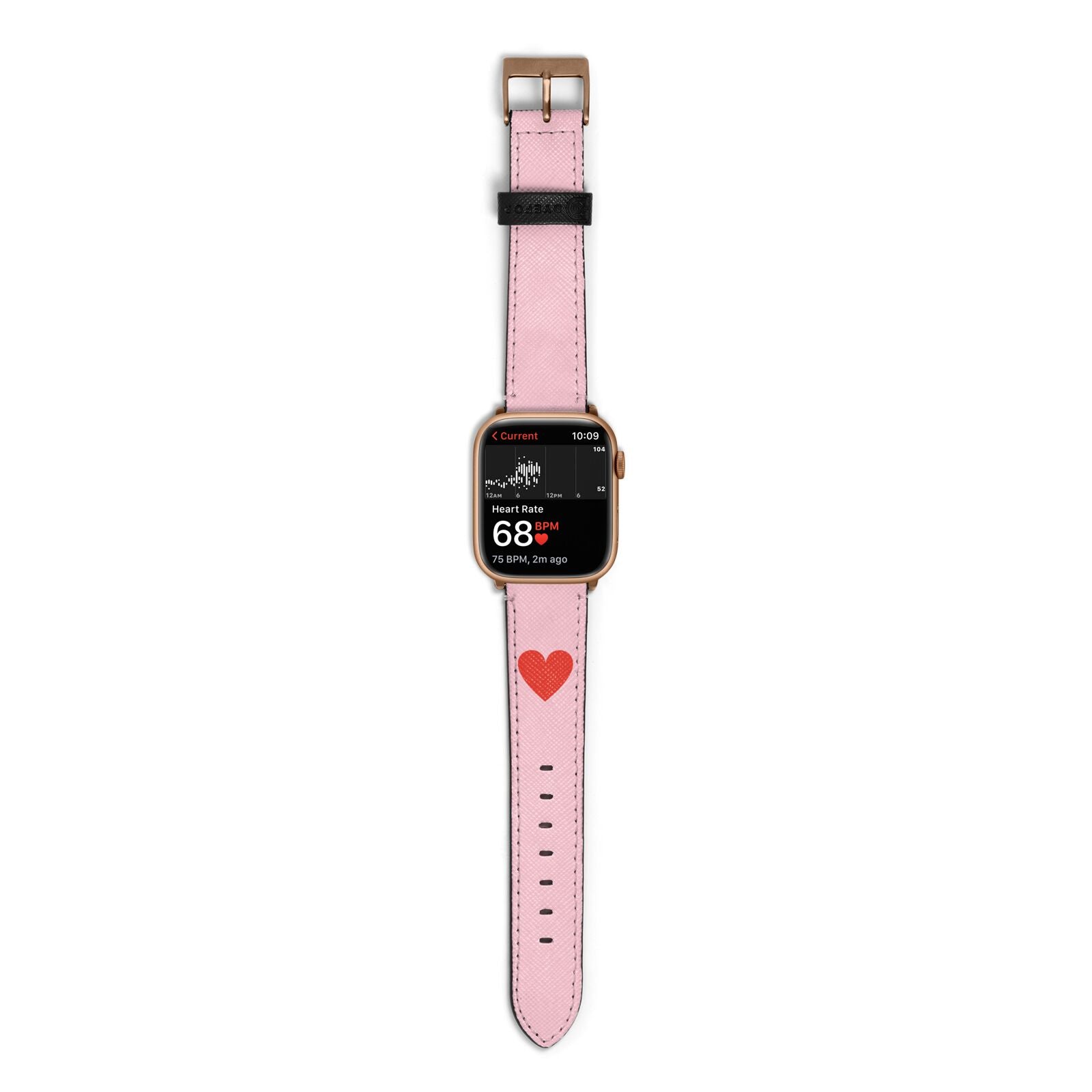 Red Heart Apple Watch Strap Size 38mm with Gold Hardware