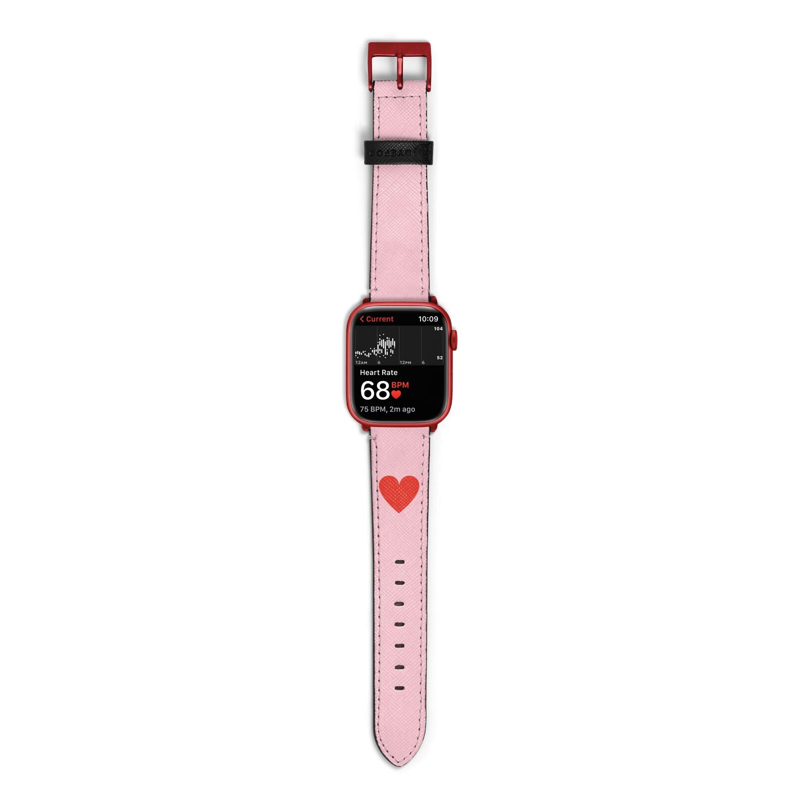 Red Heart Apple Watch Strap Size 38mm with Red Hardware