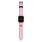 Red Heart Apple Watch Strap with Blue Hardware