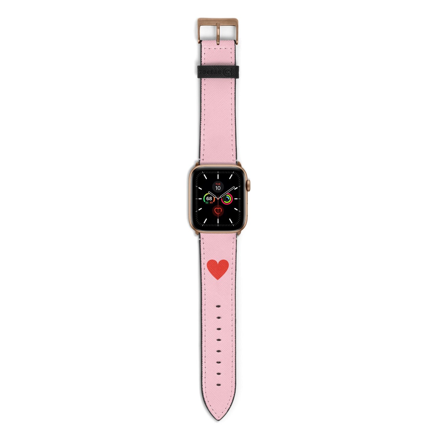 Red Heart Apple Watch Strap with Gold Hardware