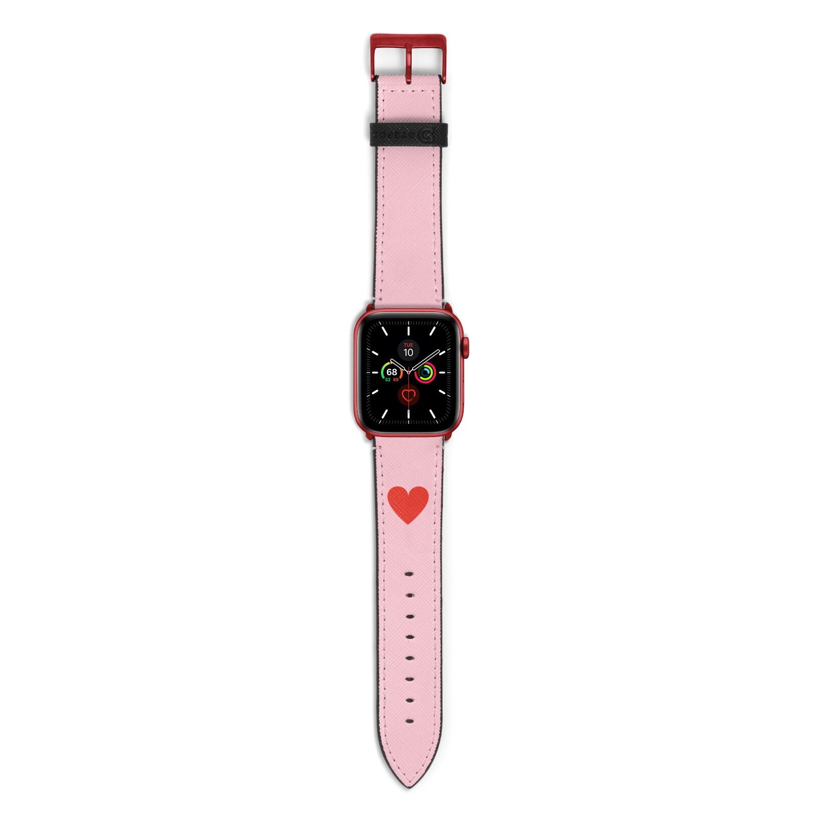 Red Heart Apple Watch Strap with Red Hardware