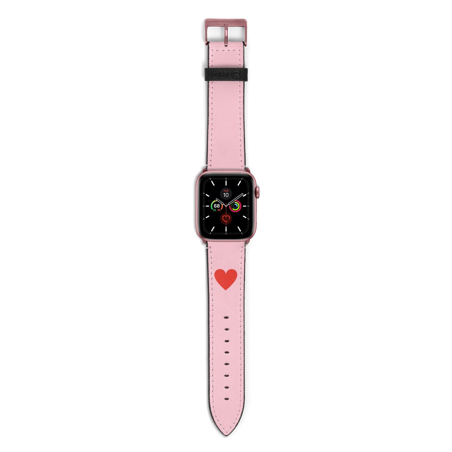 Red Heart Apple Watch Strap with Rose Gold Hardware