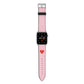 Red Heart Apple Watch Strap with Silver Hardware