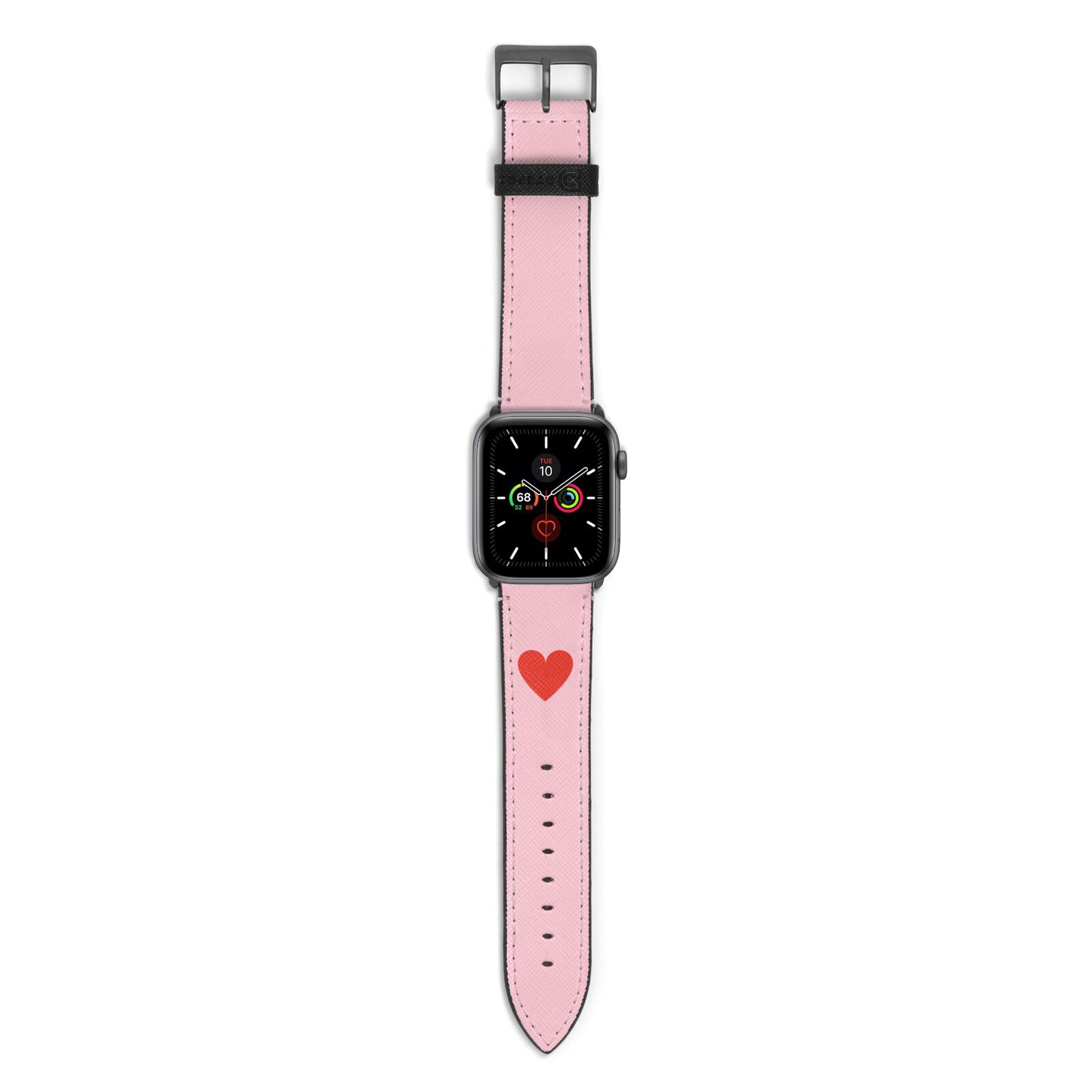 Red Heart Apple Watch Strap with Space Grey Hardware