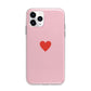 Red Heart Apple iPhone 11 Pro in Silver with Bumper Case