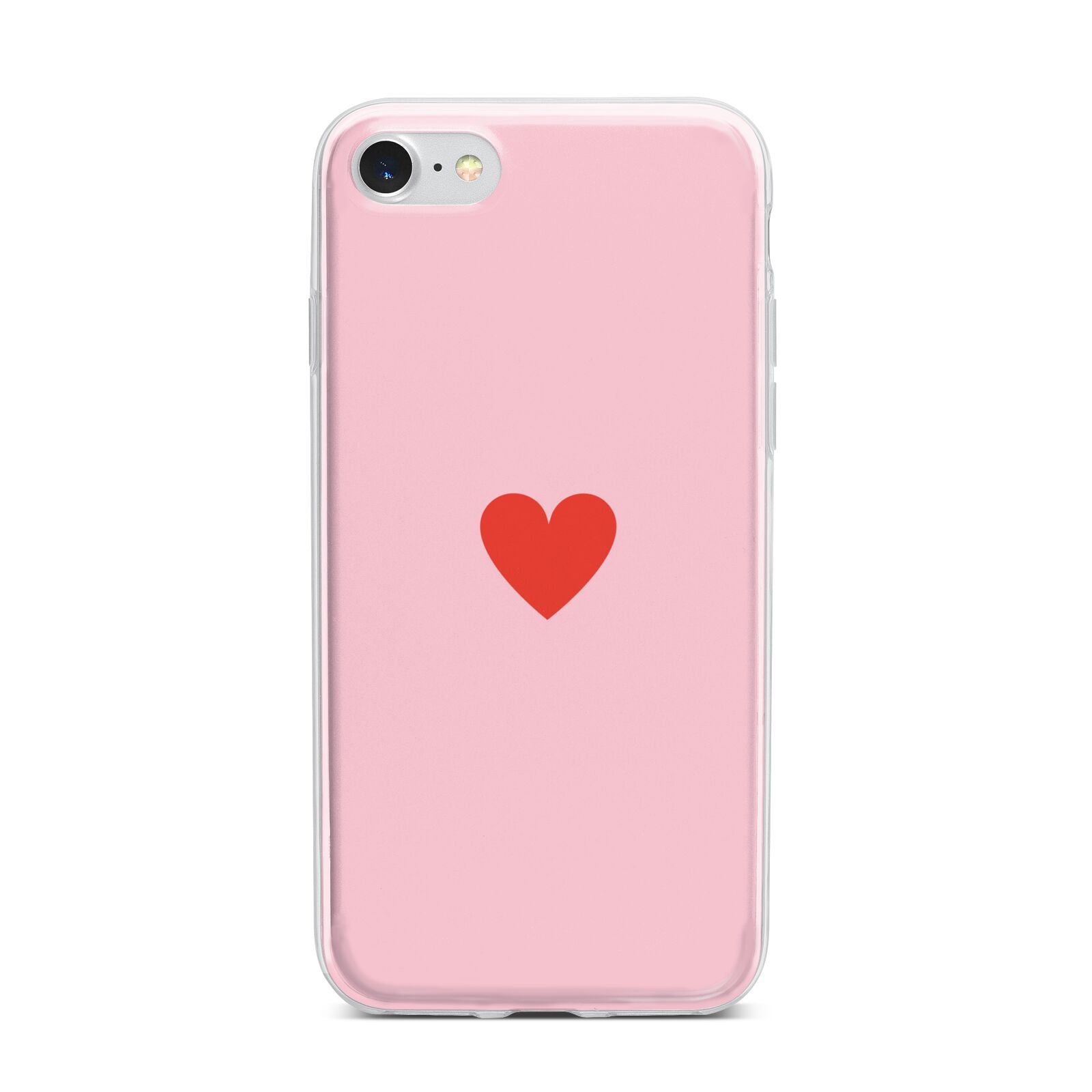 Red Heart iPhone 7 Bumper Case on Silver iPhone