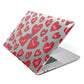Red Hearts Couples Personalised Apple MacBook Case Side View