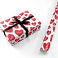 Red Hearts Couples Personalised Personalised Wrapping Paper