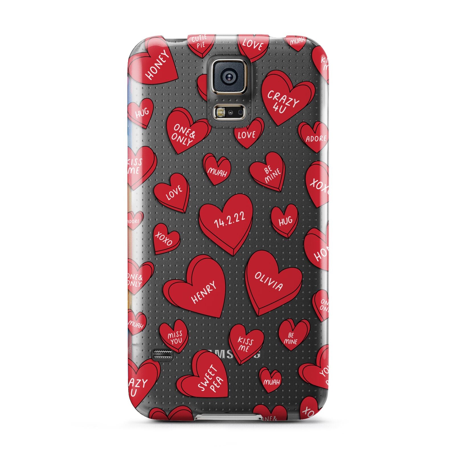 Red Hearts Couples Personalised Samsung Galaxy S5 Case