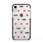 Red Hearts with Couple s Names Apple iPhone XR Impact Case Black Edge on Silver Phone