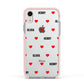 Red Hearts with Couple s Names Apple iPhone XR Impact Case Pink Edge on Silver Phone