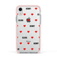 Red Hearts with Couple s Names Apple iPhone XR Impact Case Pink Edge on Silver Phone