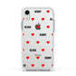Red Hearts with Couple s Names Apple iPhone XR Impact Case White Edge on Silver Phone