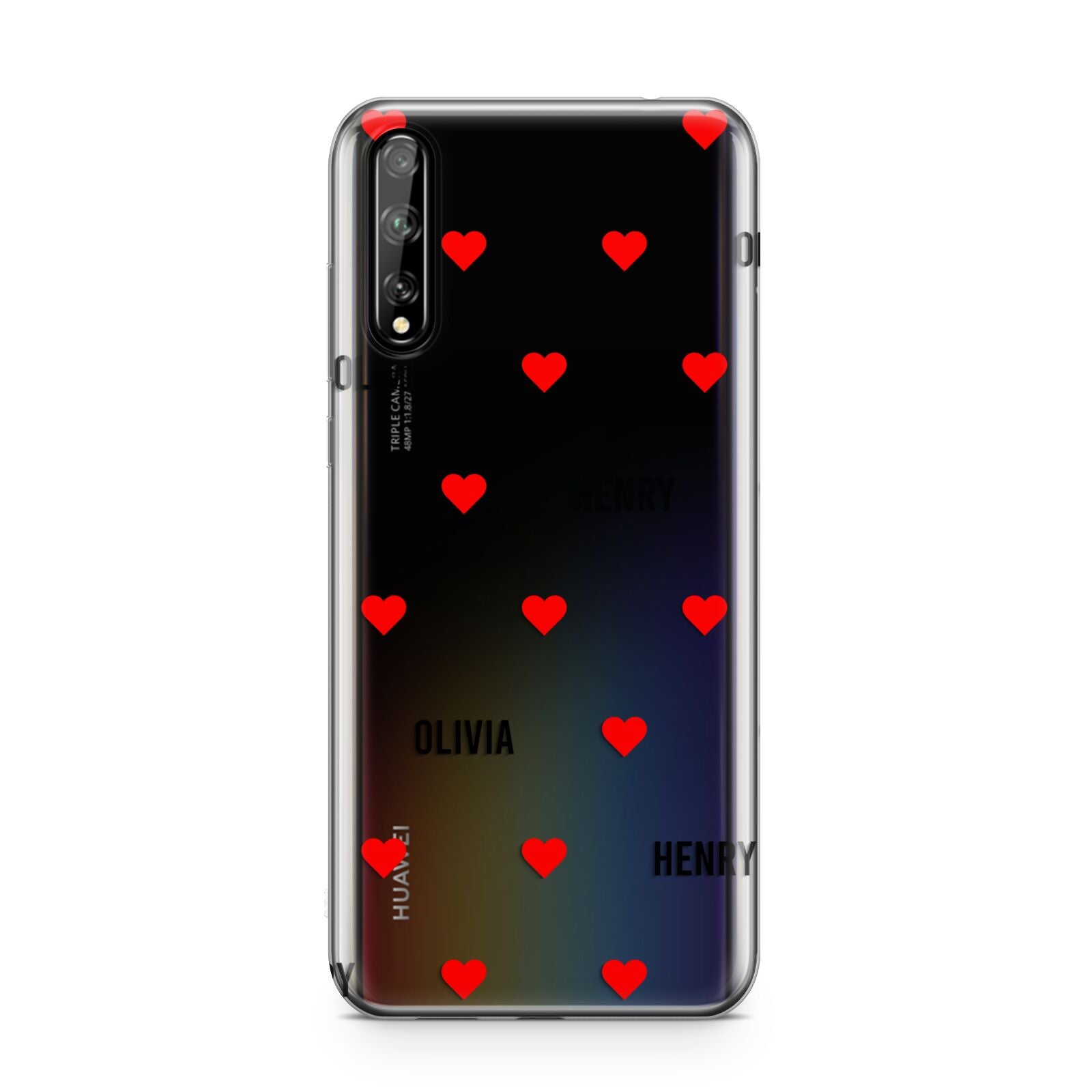 Red Hearts with Couple s Names Huawei Enjoy 10s Phone Case