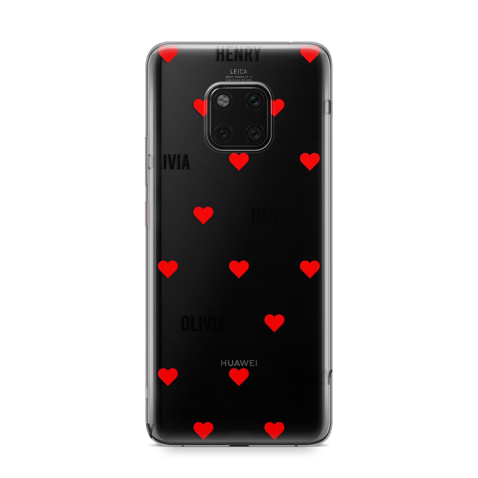 Red Hearts with Couple s Names Huawei Mate 20 Pro Phone Case