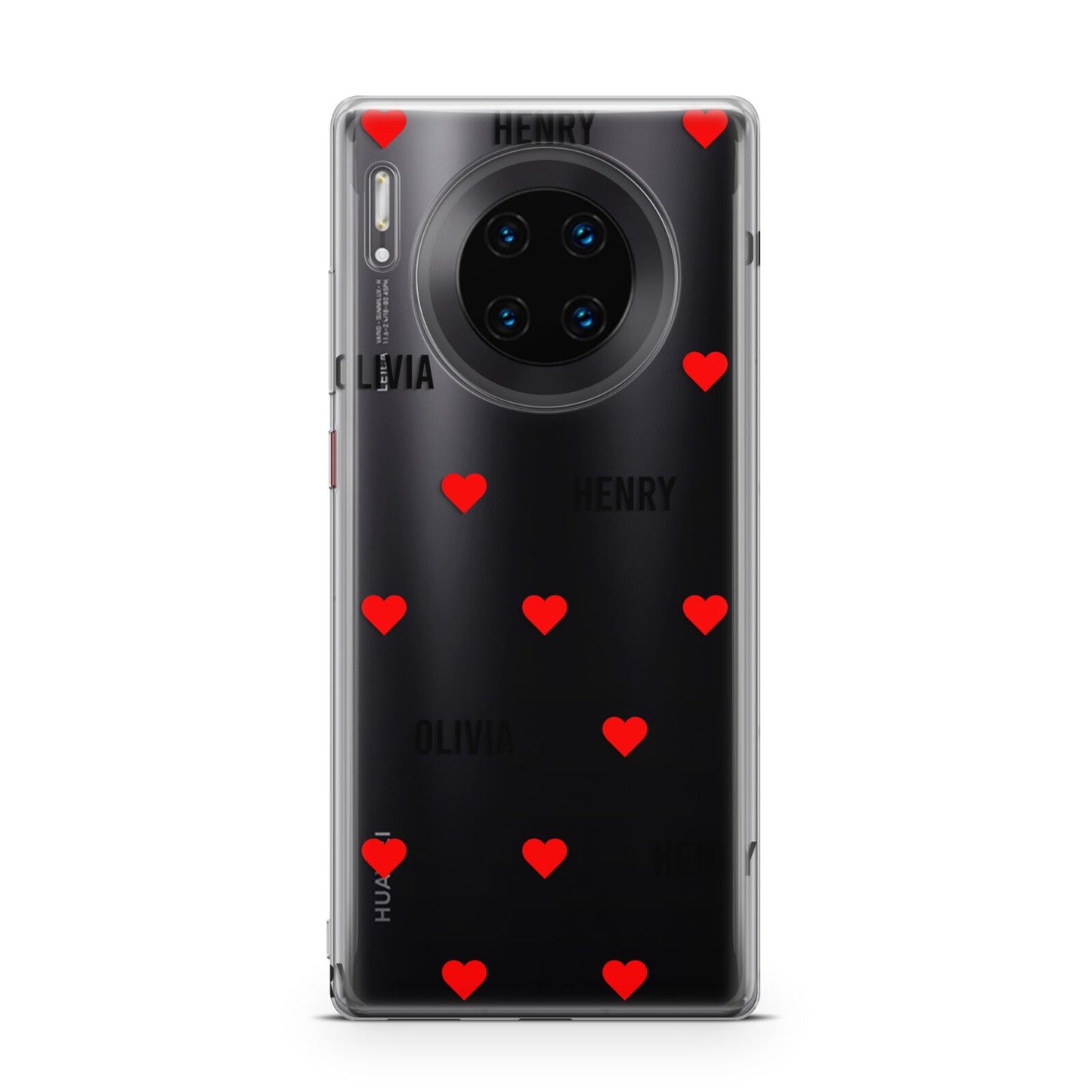 Red Hearts with Couple s Names Huawei Mate 30 Pro Phone Case