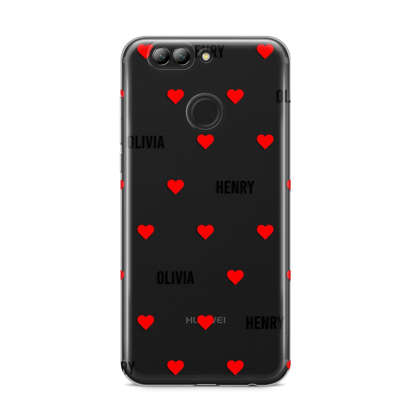 Red Hearts with Couple s Names Huawei Nova 2s Phone Case