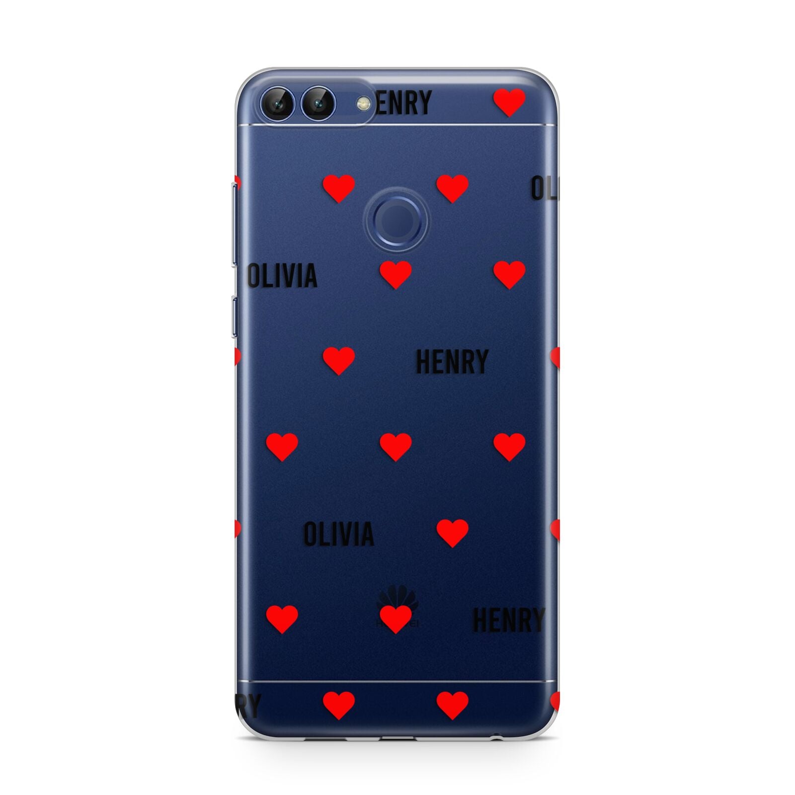 Red Hearts with Couple s Names Huawei P Smart Case
