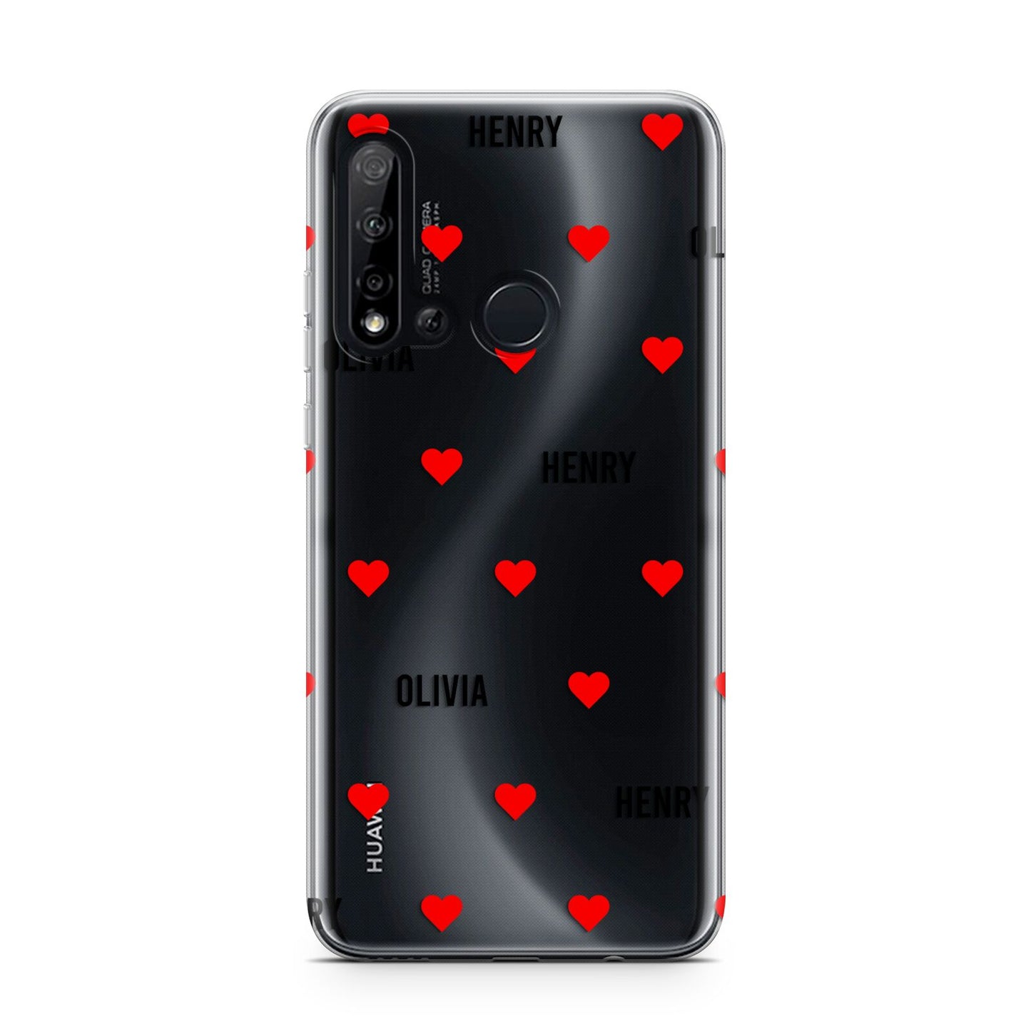 Red Hearts with Couple s Names Huawei P20 Lite 5G Phone Case