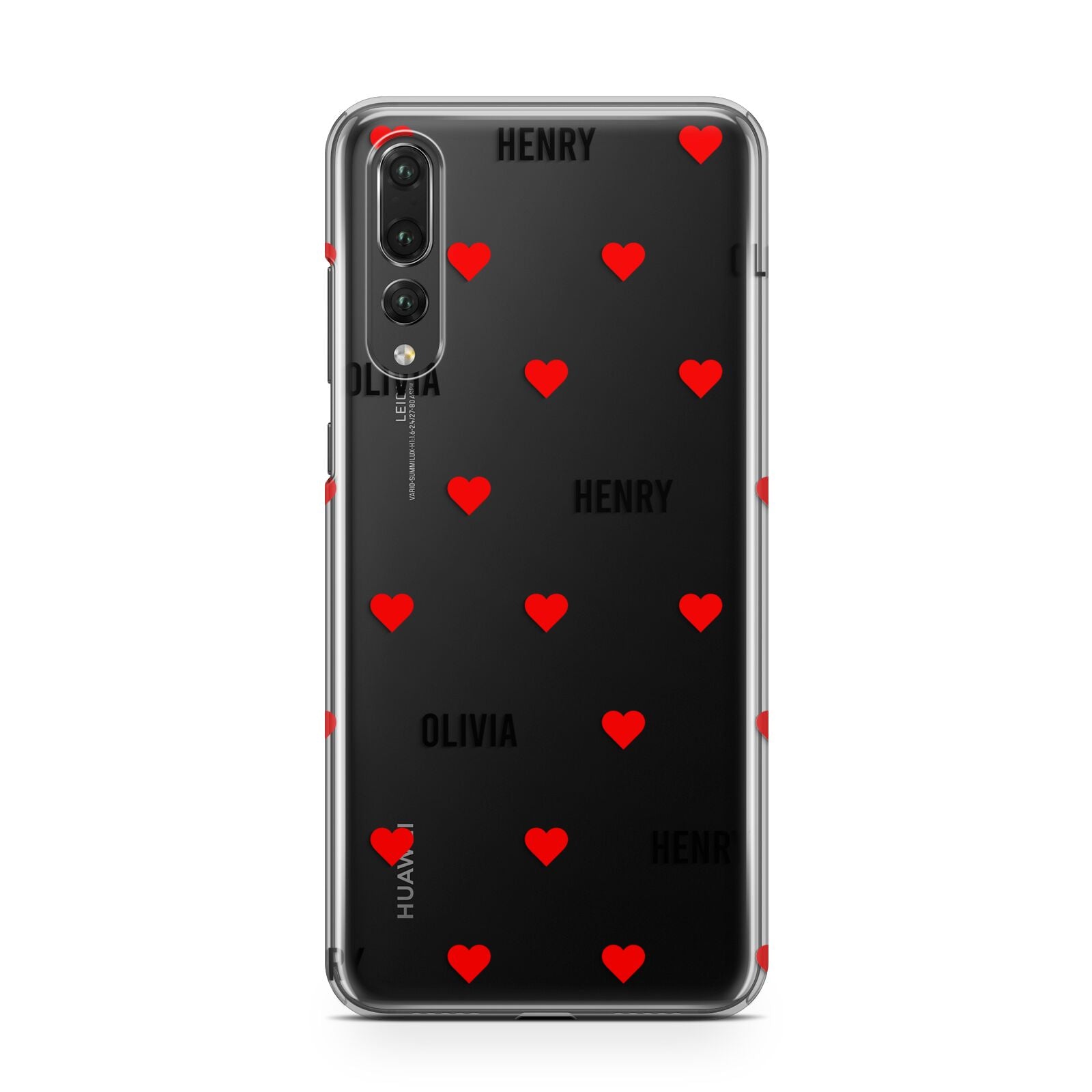 Red Hearts with Couple s Names Huawei P20 Pro Phone Case