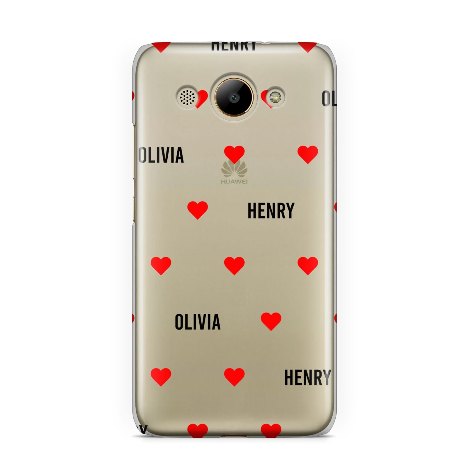Red Hearts with Couple s Names Huawei Y3 2017