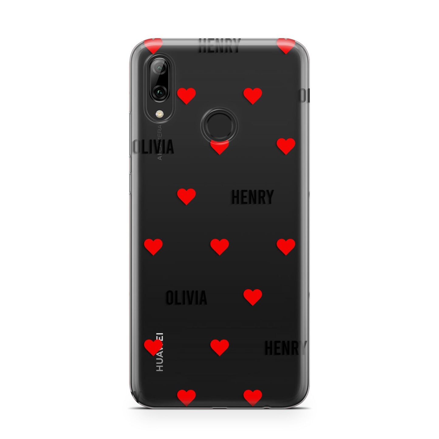 Red Hearts with Couple s Names Huawei Y7 2019