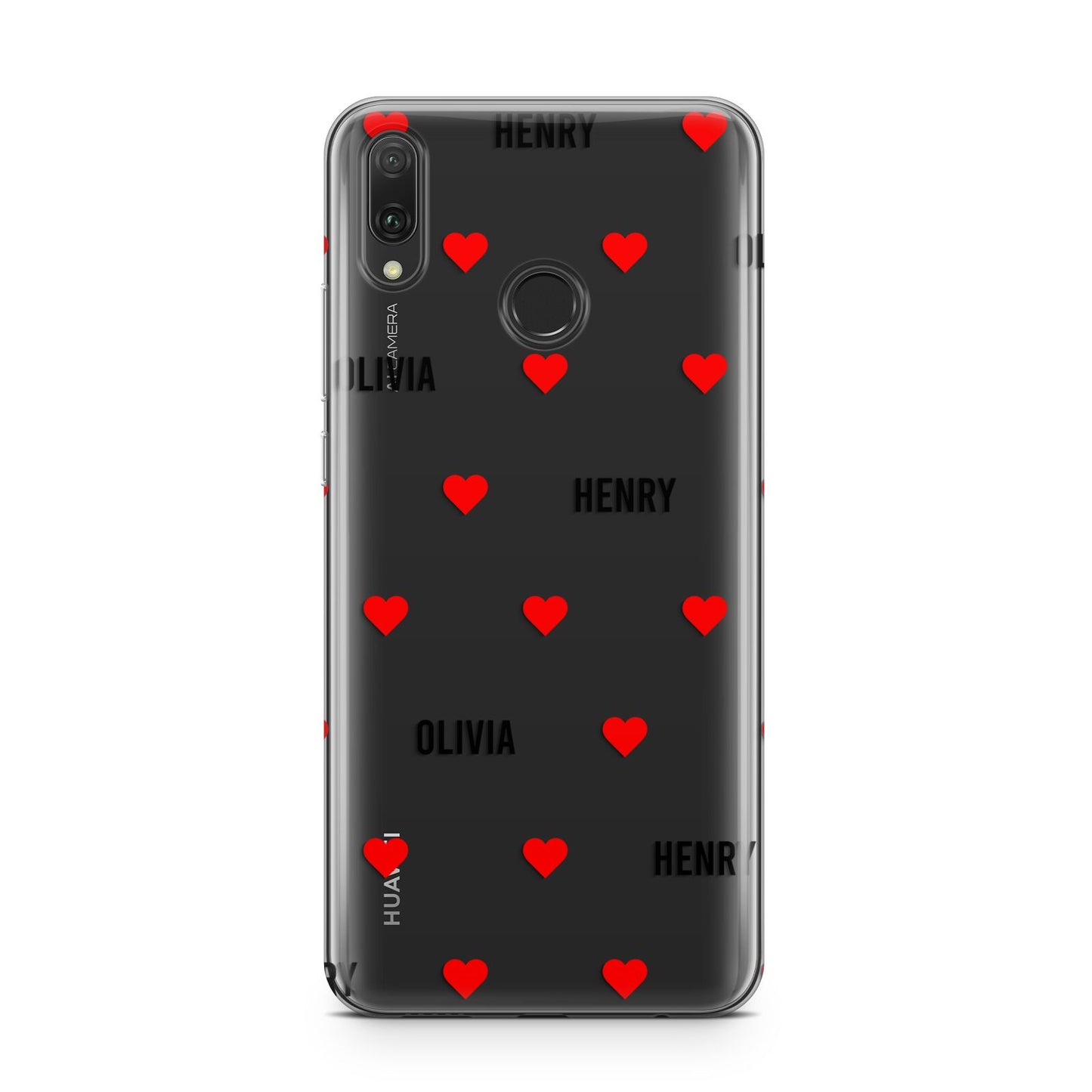 Red Hearts with Couple s Names Huawei Y9 2019