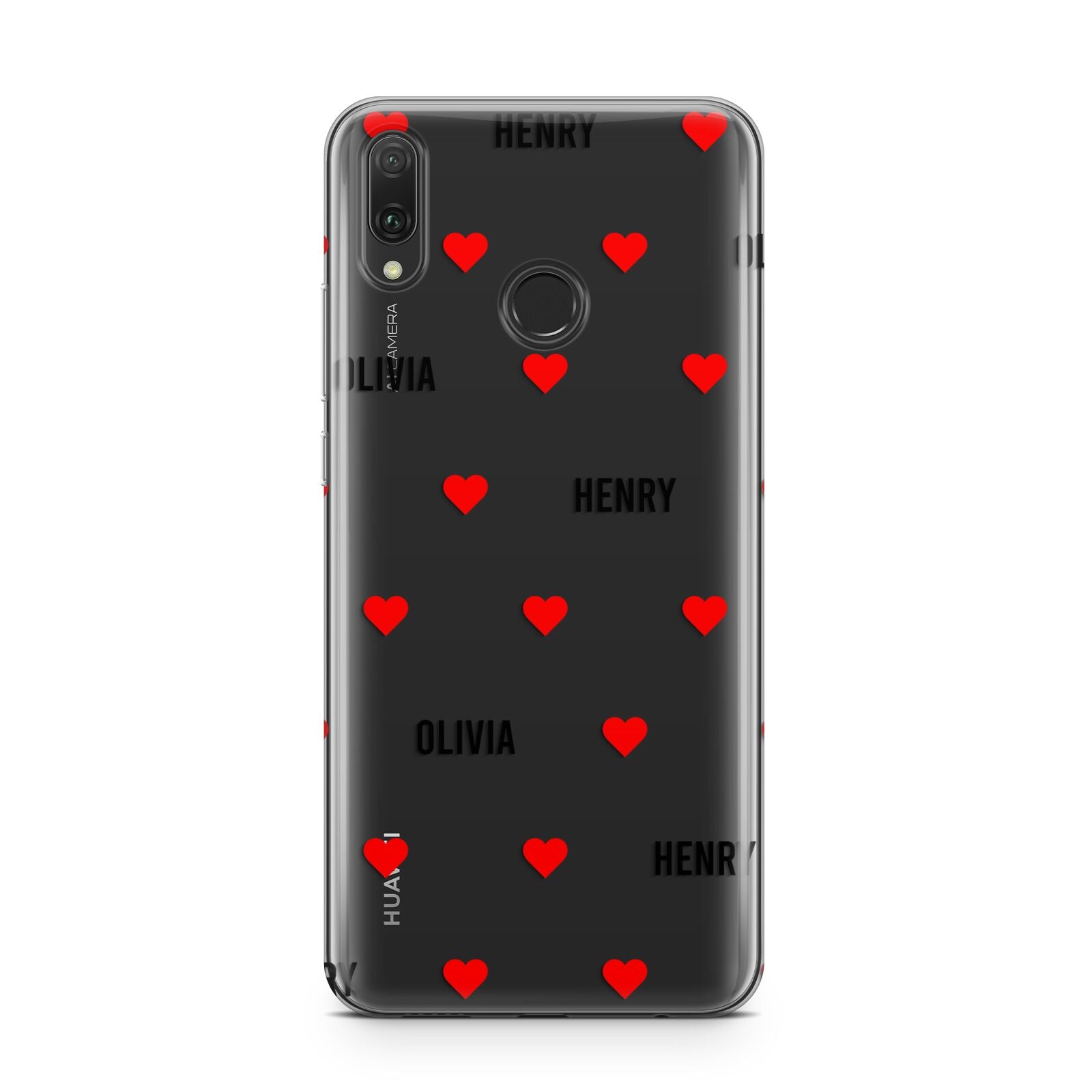Red Hearts with Couple s Names Huawei Y9 2019