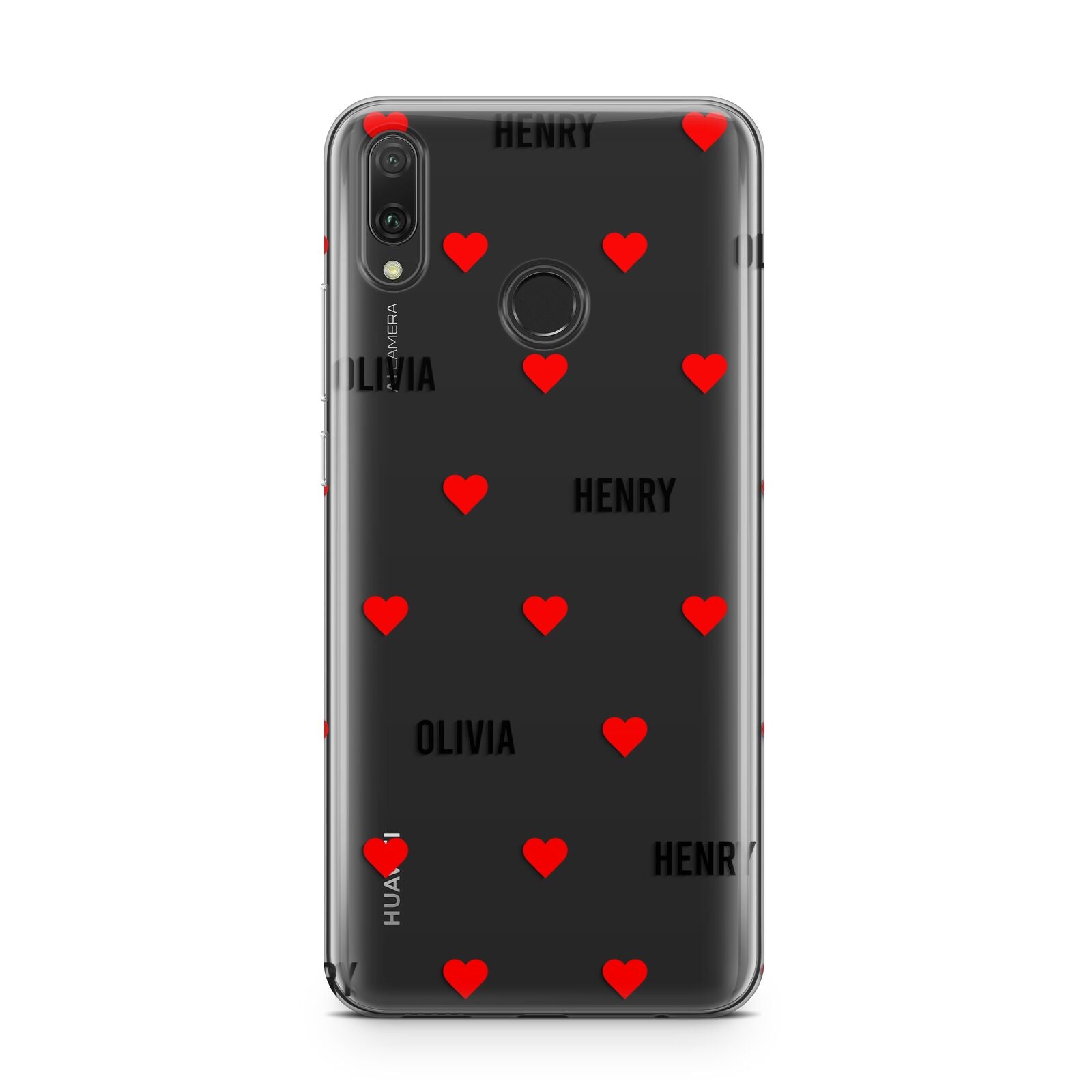 Red Hearts with Couple s Names Huawei Y9 2019