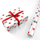 Red Hearts with Couple s Names Personalised Wrapping Paper