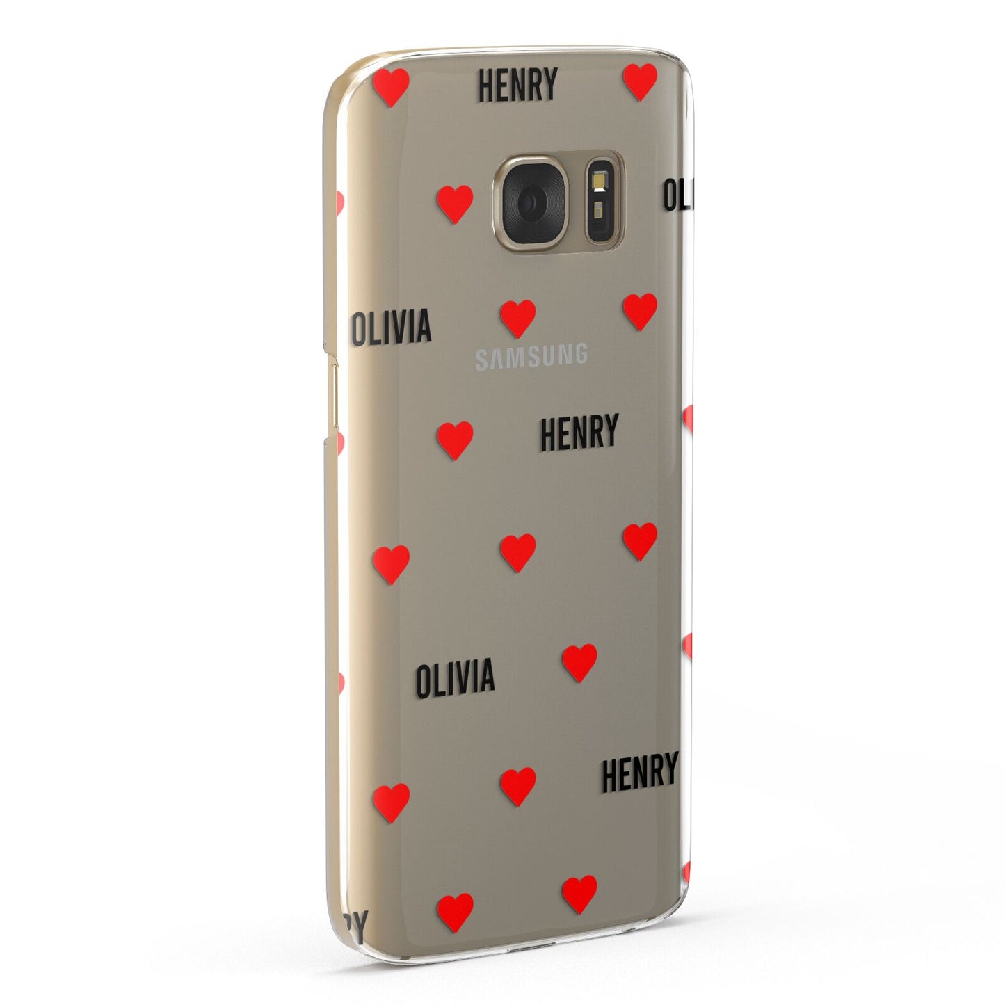 Red Hearts with Couple s Names Samsung Galaxy Case Fourty Five Degrees