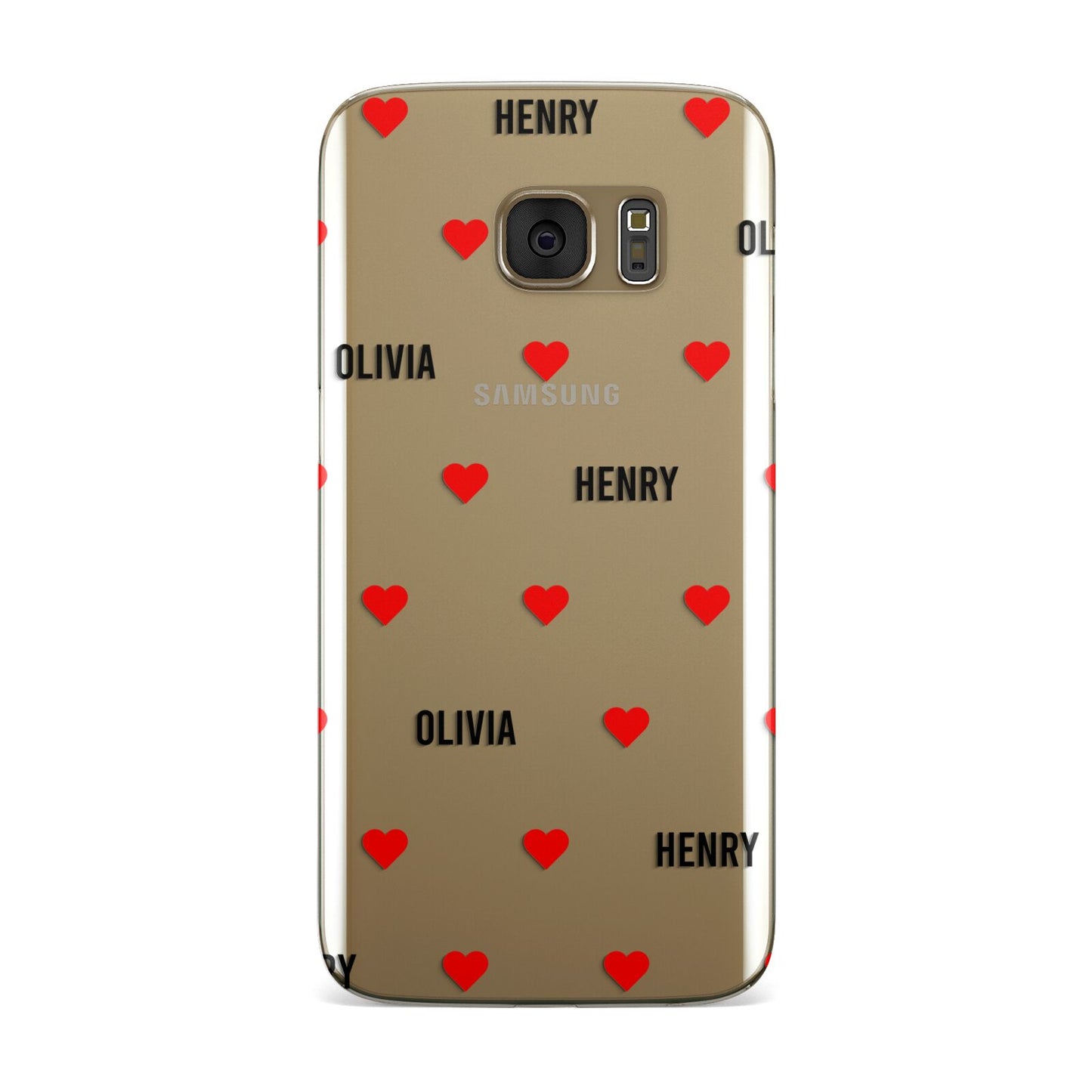 Red Hearts with Couple s Names Samsung Galaxy Case