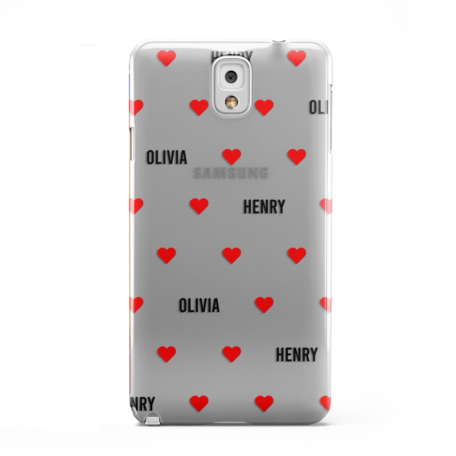 Red Hearts with Couple s Names Samsung Galaxy Note 3 Case