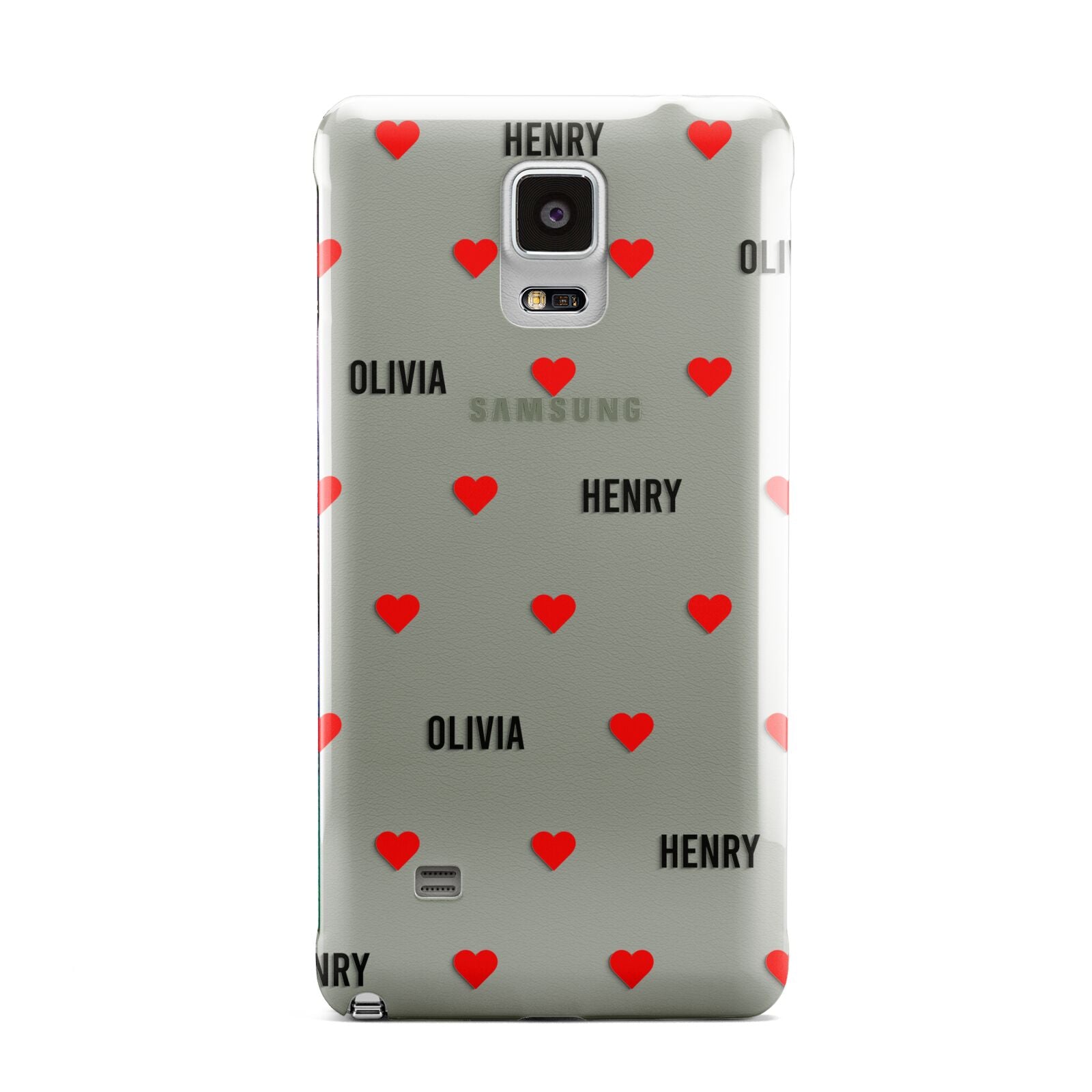 Red Hearts with Couple s Names Samsung Galaxy Note 4 Case