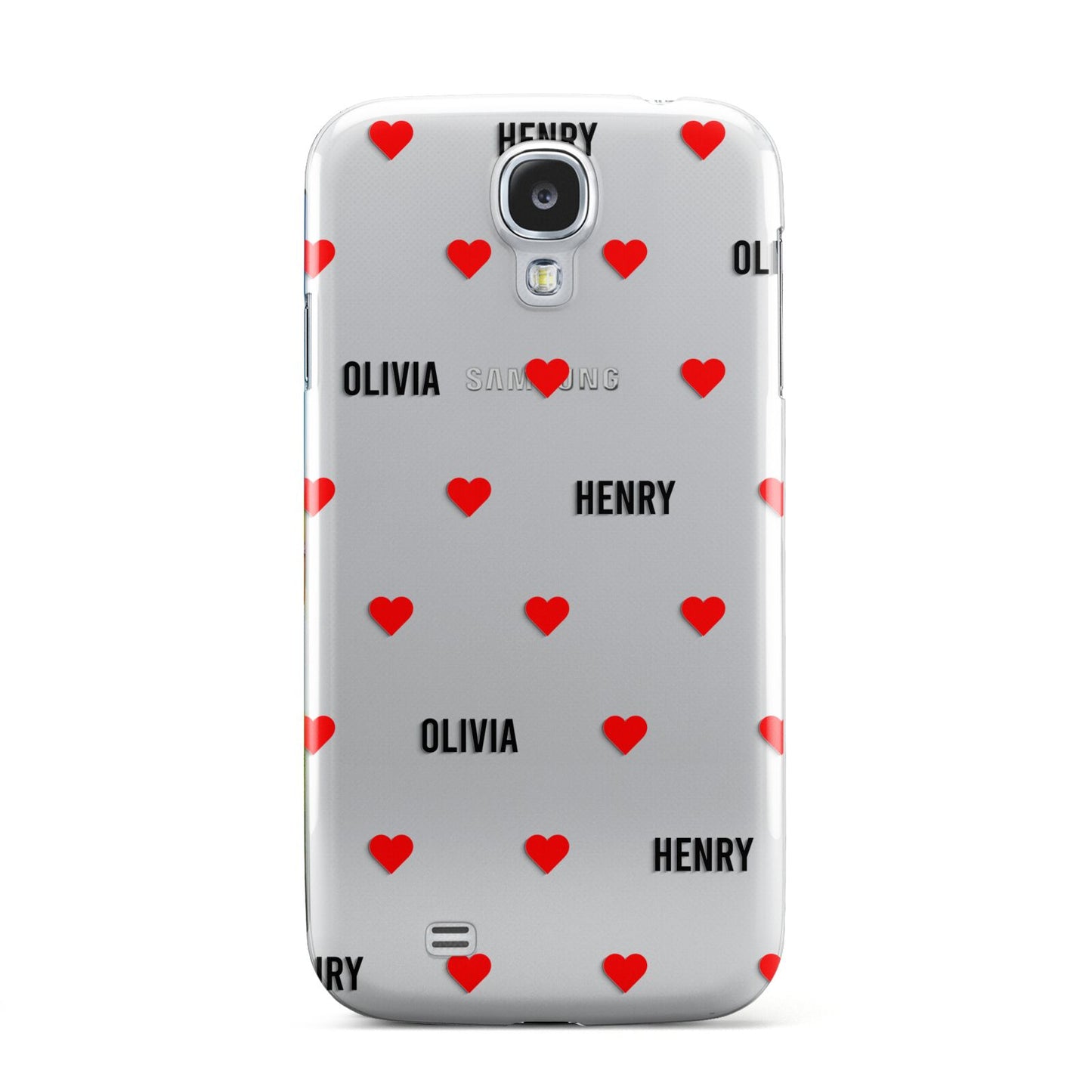 Red Hearts with Couple s Names Samsung Galaxy S4 Case