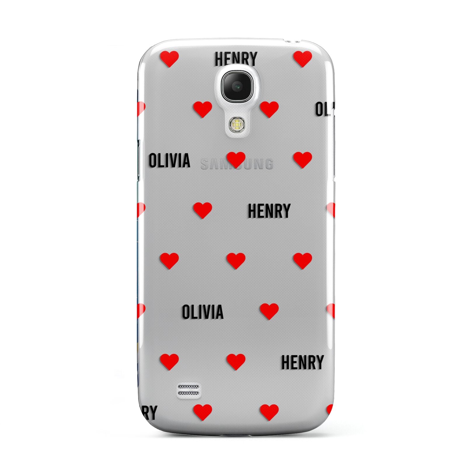 Red Hearts with Couple s Names Samsung Galaxy S4 Mini Case