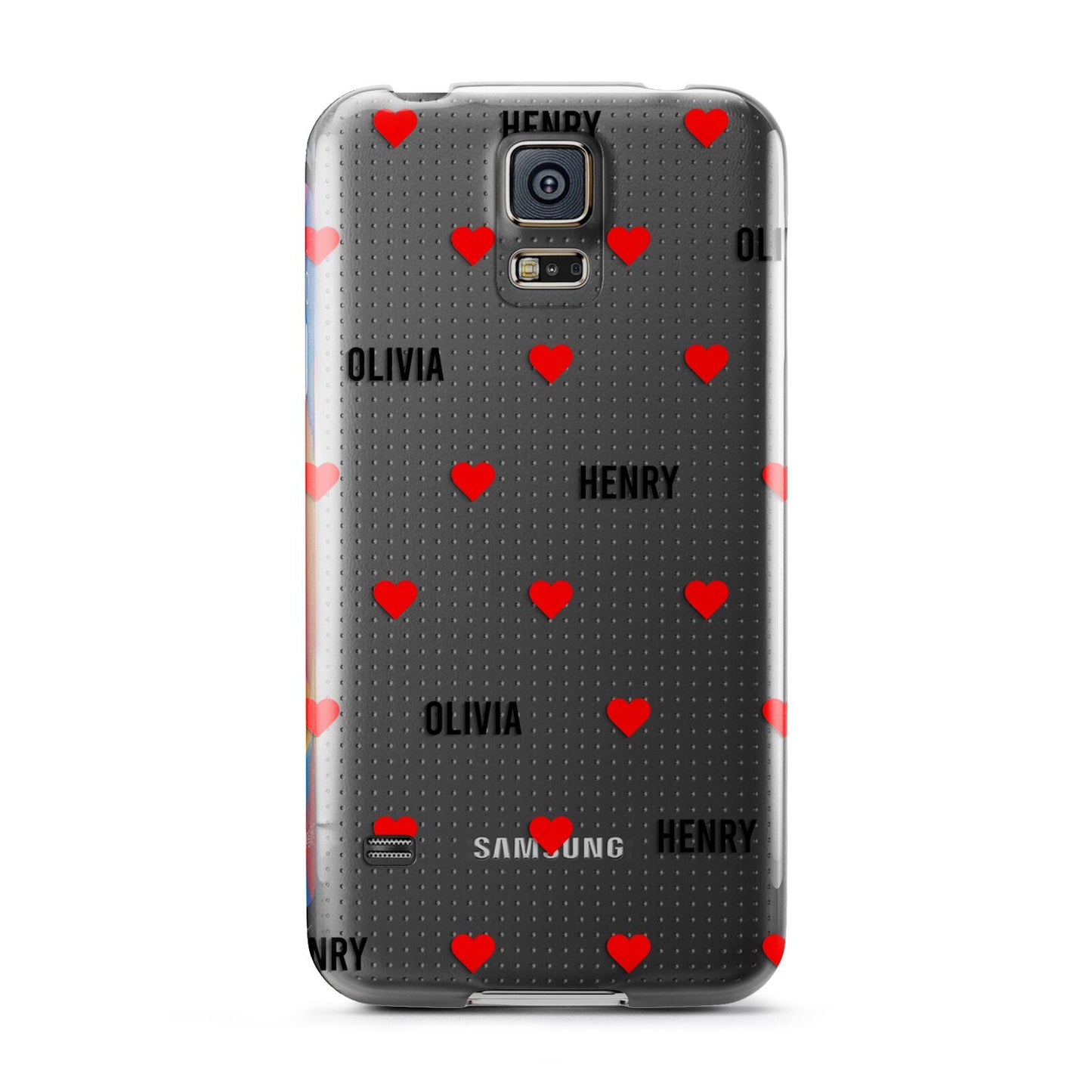 Red Hearts with Couple s Names Samsung Galaxy S5 Case