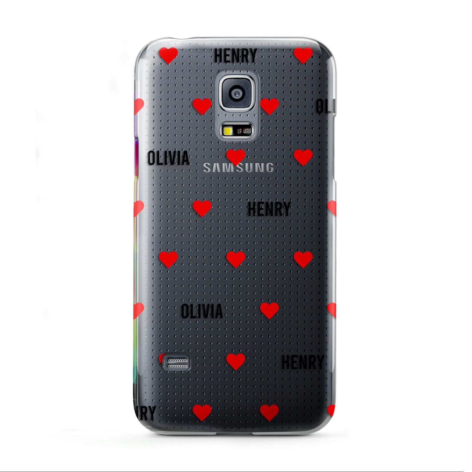 Red Hearts with Couple s Names Samsung Galaxy S5 Mini Case
