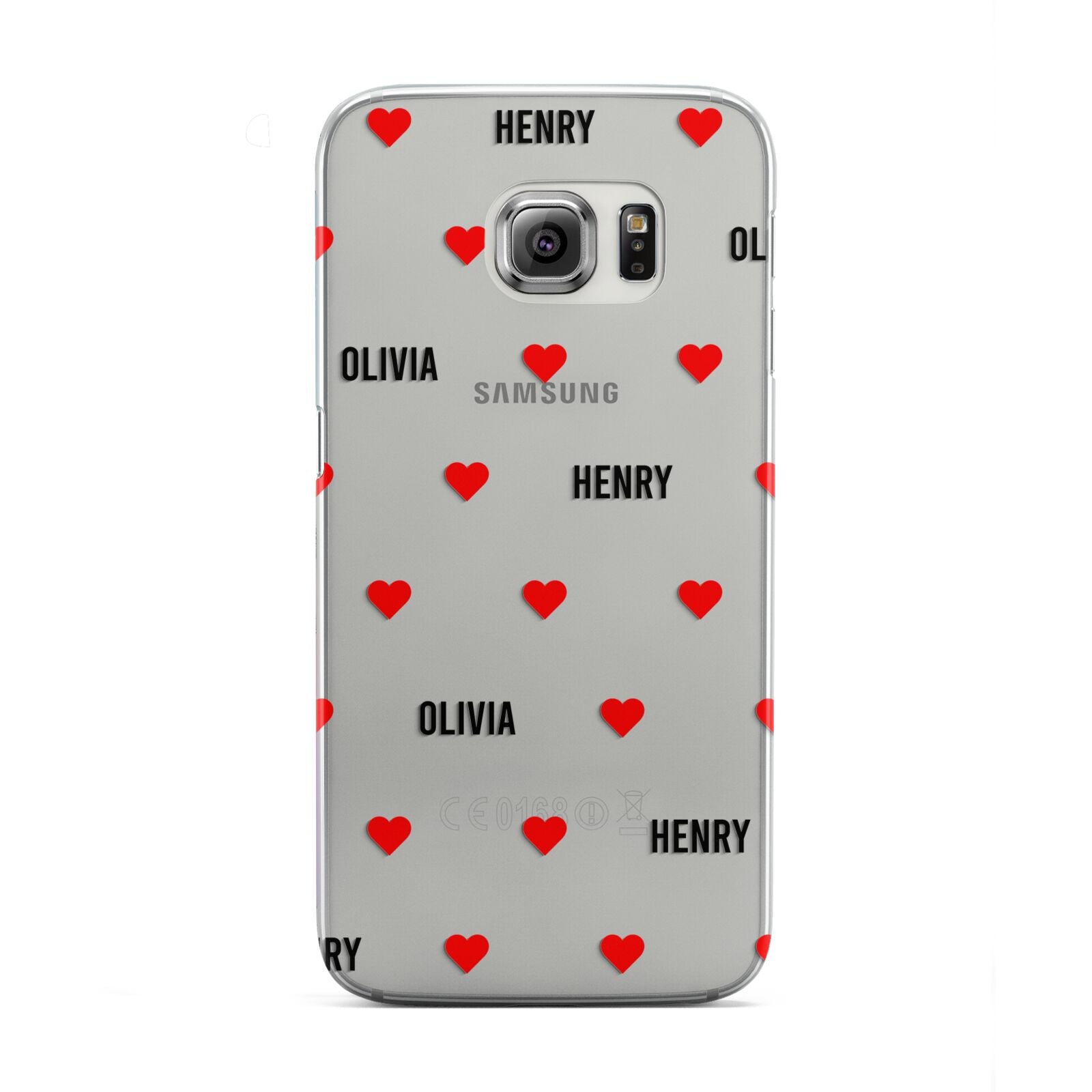 Red Hearts with Couple s Names Samsung Galaxy S6 Edge Case