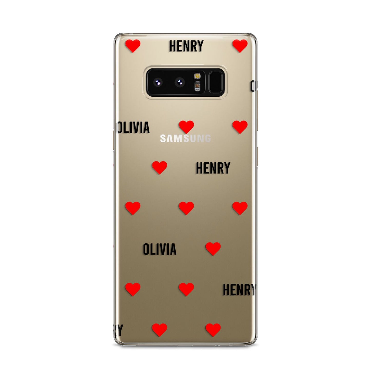 Red Hearts with Couple s Names Samsung Galaxy S8 Case