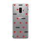 Red Hearts with Couple s Names Samsung Galaxy S9 Plus Case on Silver phone