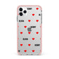 Red Hearts with Couple s Names iPhone 11 Pro Max Impact Pink Edge Case