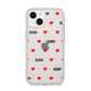 Red Hearts with Couple s Names iPhone 14 Clear Tough Case Starlight