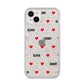 Red Hearts with Couple s Names iPhone 14 Plus Glitter Tough Case Starlight