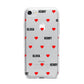 Red Hearts with Couple s Names iPhone 7 Bumper Case on Silver iPhone